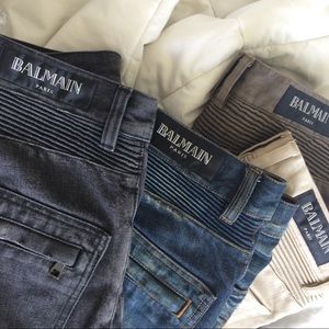 Balmain Jeans Men 33 BEIGE OFF WHITE